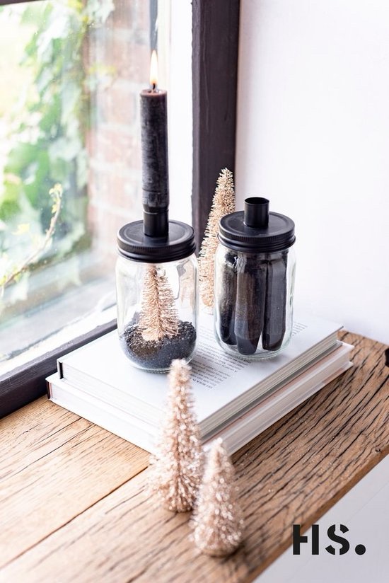 Candle jar Mason – zwart